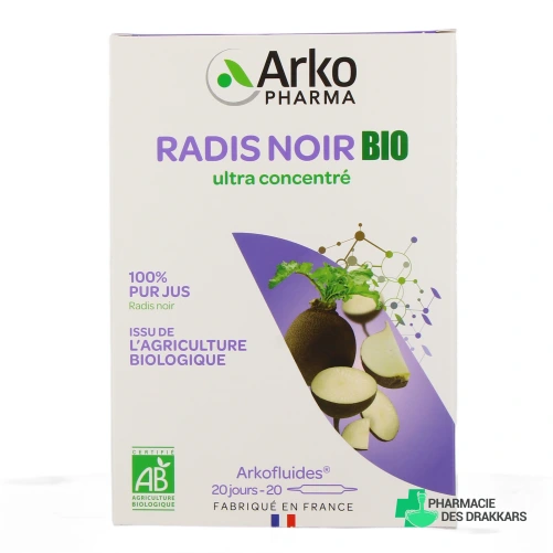Arkofluides Radis Noir BIO ampoules - Vue 360°