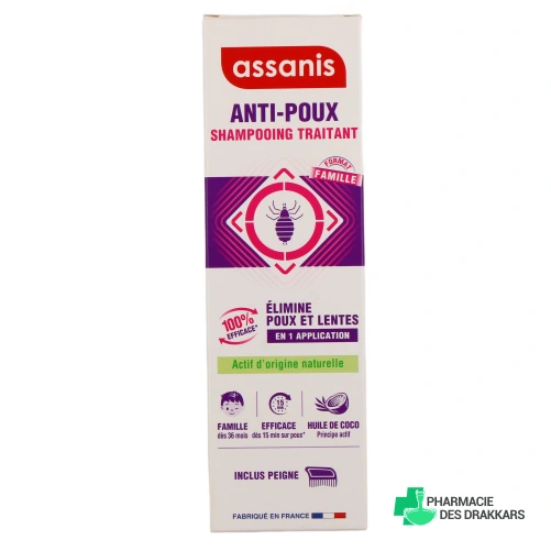 Assanis Anti-Poux Shampooing Traitant - Vue 360°