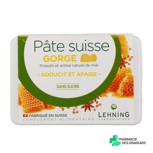 Lehning Pâte Suisse Gorge Propolis et Miel - Vue 360°