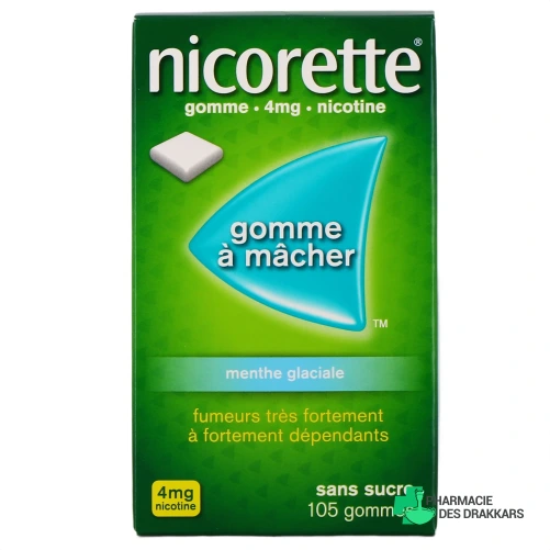 Nicorette gommes 4 mg sans sucre - Vue 360°