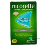 Nicorette gommes 4 mg sans sucre - Vue 360°