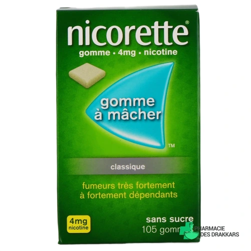 Nicorette gommes 4 mg sans sucre - Vue 360°