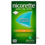 Nicorette gommes 2 mg sans sucre - Vue 360°