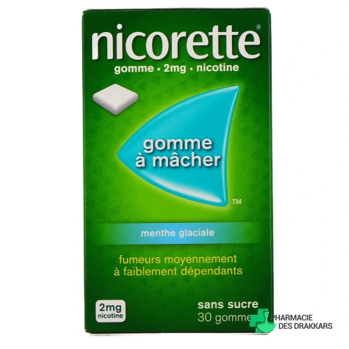 Nicorette gommes 2 mg sans sucre - Vue 360°