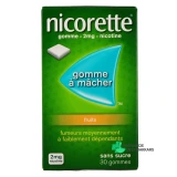 Nicorette gommes 2 mg sans sucre - Vue 360°