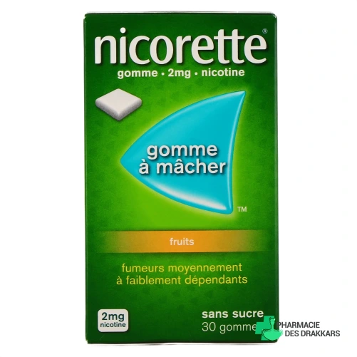 Nicorette gommes 2 mg sans sucre - Vue 360°