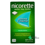 Nicorette gommes 2 mg sans sucre - Vue 360°