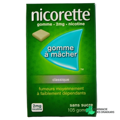 Nicorette gommes 2 mg sans sucre - Vue 360°