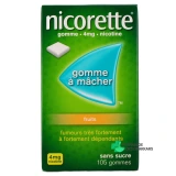 Nicorette gommes 4 mg sans sucre - Vue 360°