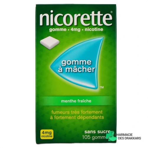 Nicorette gommes 4 mg sans sucre - Vue 360°