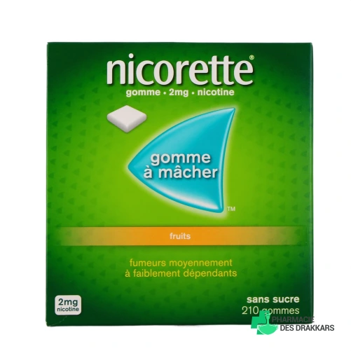 Nicorette gommes 2 mg sans sucre - Vue 360°