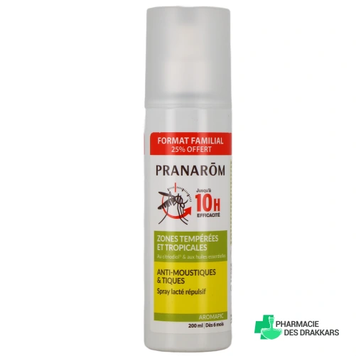 Pranarôm Aromapic Spray Lacté Répulsif Anti-moustiques & Tiques - Vue 360°