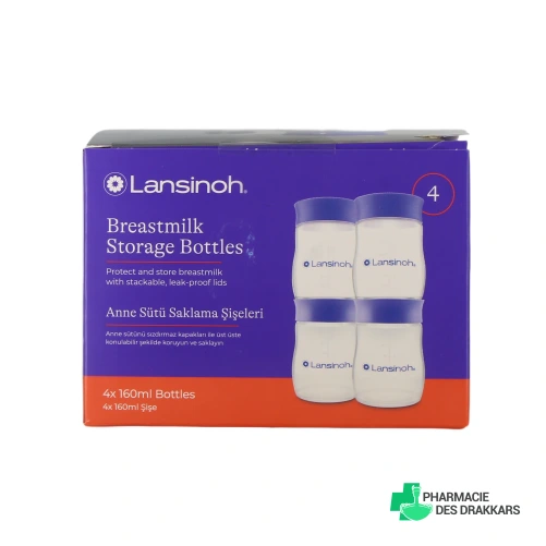 Lansinoh Pots de Conservation de Lait Maternel - Vue 360°