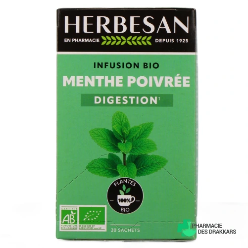 Herbesan Infusion Menthe Poivrée Bio - Vue 360°