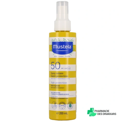 Mustela Spray Solaire Haute Protection SPF 50 - Vue 360°