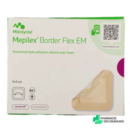 Mepilex Border Flex EM Pansement hydrocellulaire - Vue 360°