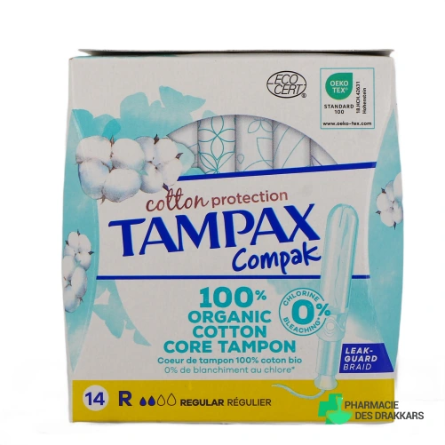 Tampax Compak Cotton Tampons Périodiques - Vue 360°