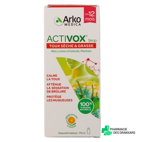 Activox Sirop Toux sèche & grasse - Vue 360°