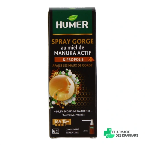 Humer Spray Gorge au Miel de Manuka Actif et Propolis - Vue 360°