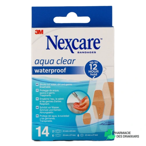 Nexcare Aqua Clear Pansements Imperméables - Vue 360°