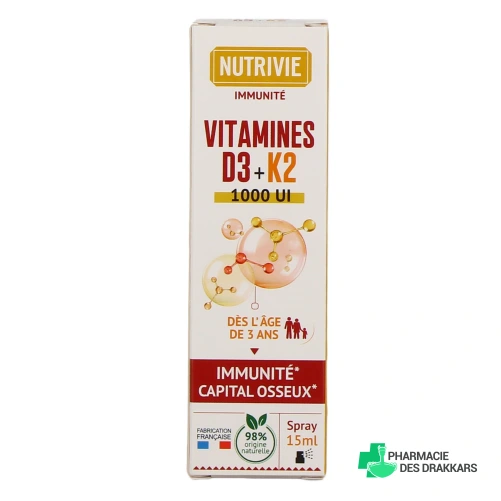 Nutrivie Vitamines D3 + K2 - Vue 360°