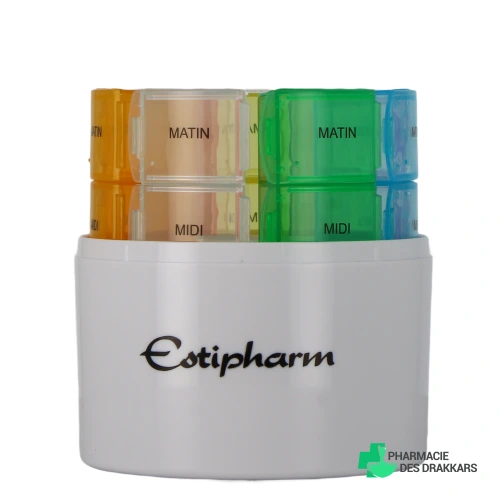 Estipharm Pilulier Rond 7 Jours - Vue 360°