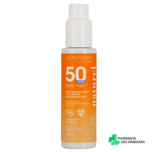 Alphanova Sun Kids Spray Solaire Bio Enfants SPF 50 - Vue 360°