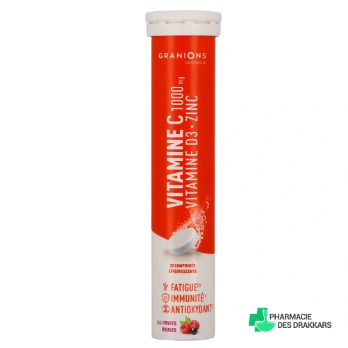 Granions Vitamine C 1000 Vitamine D3 Zinc - Vue 360°