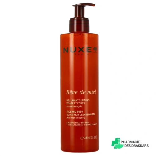 Nuxe Rêve de Miel Gel Lavant Surgras Visage et Corps - Vue 360°