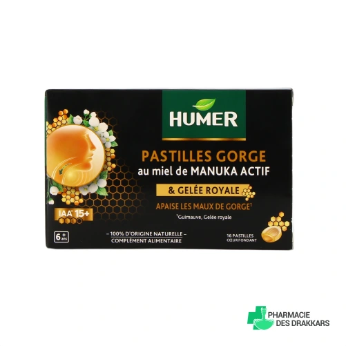 Humer Pastilles Gorge au Miel de Manuka Actif - Vue 360°
