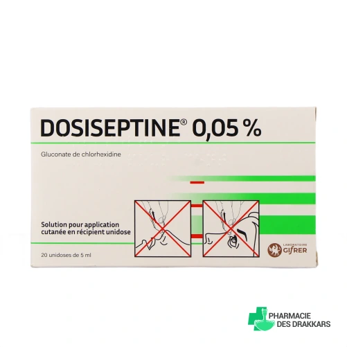Dosiseptine 0,05% Solution Antiseptique en unidoses - Vue 360°