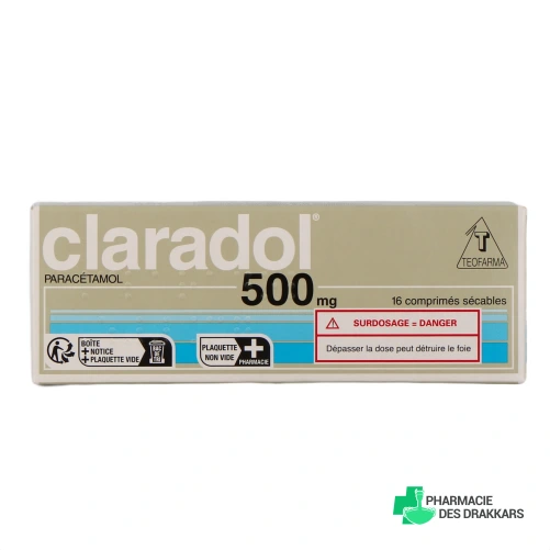 Claradol Paracétamol 500 mg - Vue 360°
