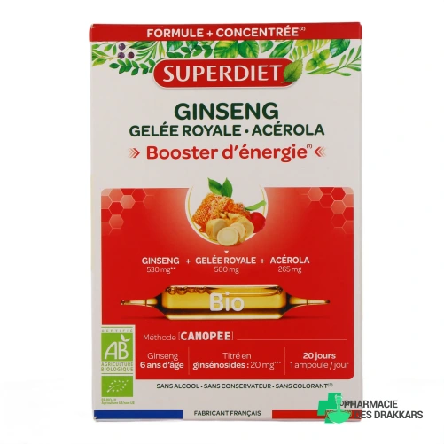 Super Diet Ginseng Gelée Royale Acérola Bio - Vue 360°