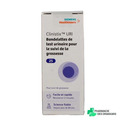 Clinistix URI Bandelettes Test Urinaire Suivi de Grossesse - Vue 360°
