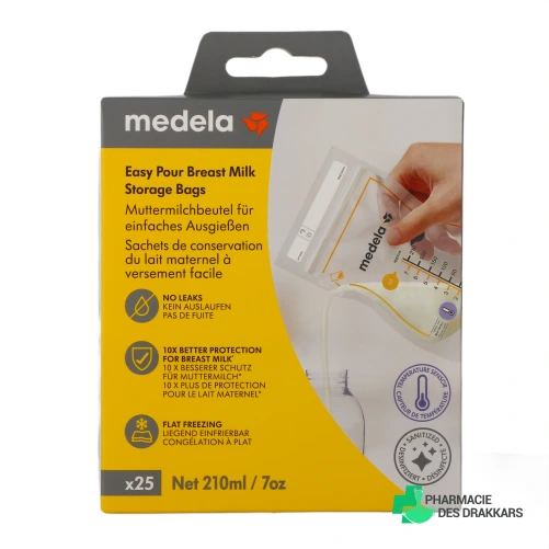 Medela Sachet de Conservation pour Lait Maternel Easy Pour - Vue 360°