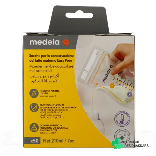 Medela Sachet de Conservation pour Lait Maternel Easy Pour - Vue 360°
