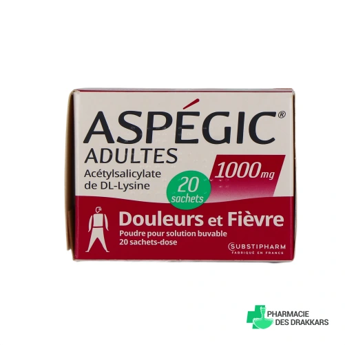 Aspégic Adulte 1000 mg - Vue 360°
