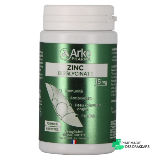 Arkogélules Zinc Bisglycinate - Vue 360°