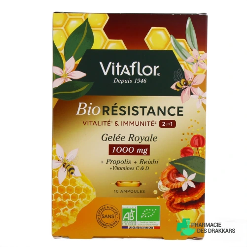 Vitaflor Gelée Royale 1000 mg Bio Résistance - Vue 360°