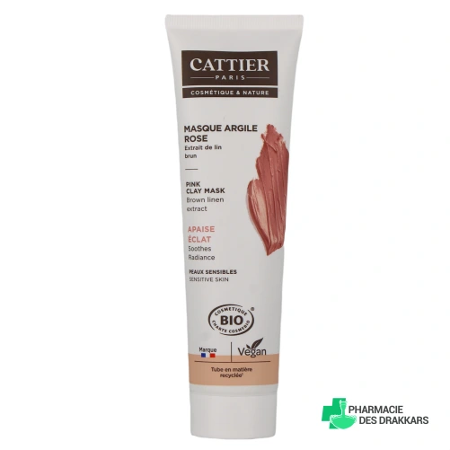 Cattier Masque Argile Rose Bio - Vue 360°