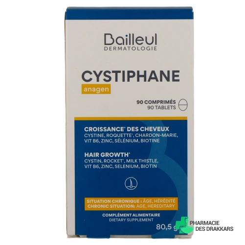 Cystiphane Anagen chute de cheveux chronique - Vue 360°