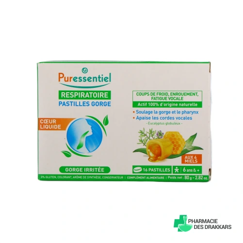 Puressentiel Respiratoire Pastilles Gorge Cœur Liquide - Vue 360°