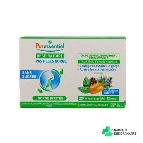 Puressentiel Respiratoire Pastilles Gorge Sans Sucres - Vue 360°