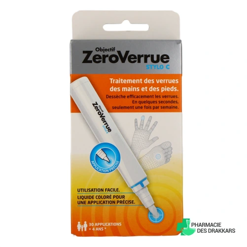 Objectif ZeroVerrue Stylo C Verrues mains et pieds - Vue 360°
