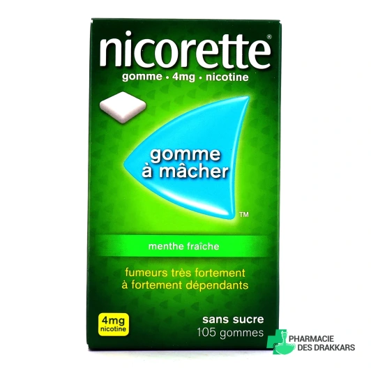 Nicorette gommes 4 mg sans sucre