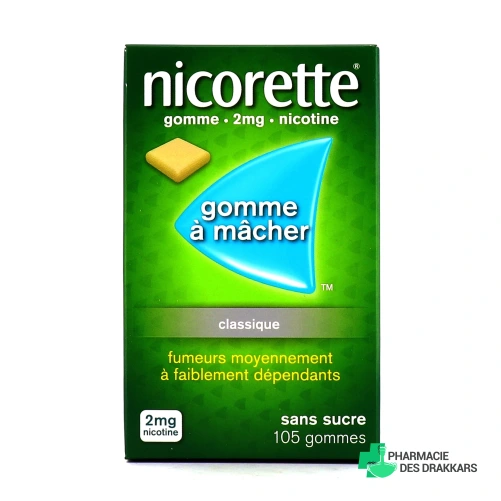 Nicorette gommes 2 mg sans sucre