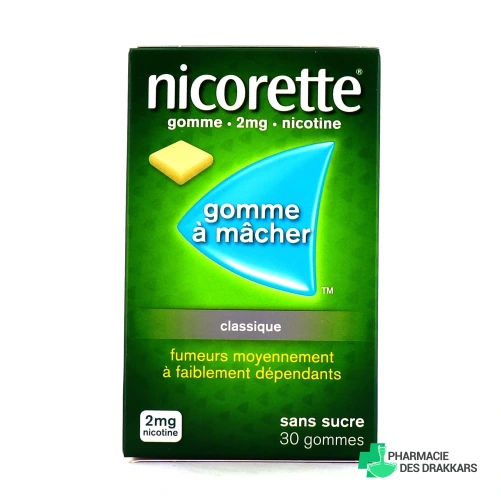 Nicorette gommes 2 mg sans sucre