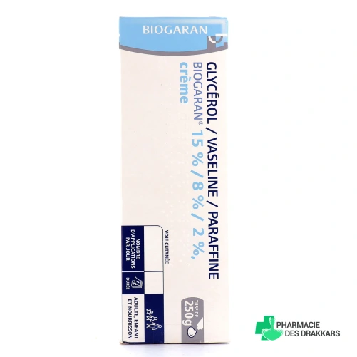 Glycérol Vaseline Paraffine crème 250 g Biogaran