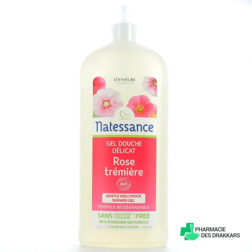 Natessance Gel Douche Délicat Rose Trémière