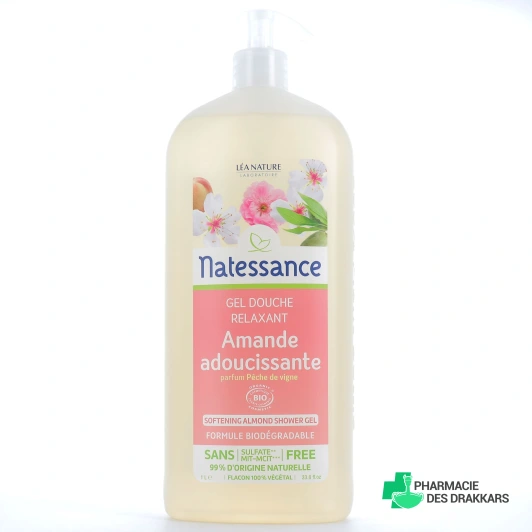Natessance Gel Douche Relaxant Bio Amande-Pêche de vigne